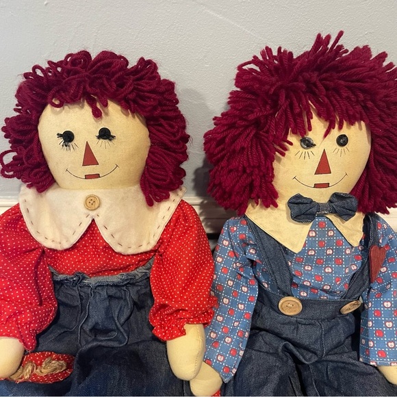 Vintage 1980's Raggedy Ann and Andy Doll Shelf Sitters - Picture 1 of 10